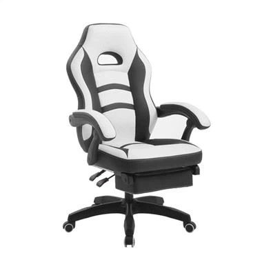 PU And Carbon PVC Cover Game Chair with Footrest